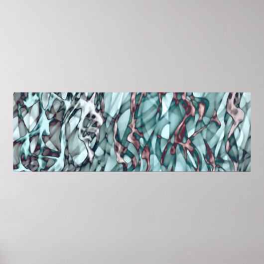 Aquamarines Gelbes Orange Rote Abstrakte Rote Kuns Poster (Vorne)