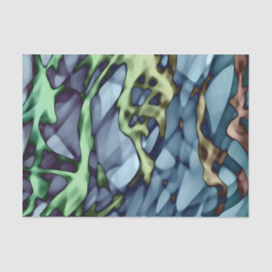 Aquamarines Gelbes Orange Rotes Abstraktes Rotes M Seidenpapier (Vorderseite)