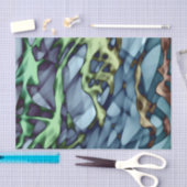 Aquamarines Gelbes Orange Rotes Abstraktes Rotes M Seidenpapier (Handwerk)