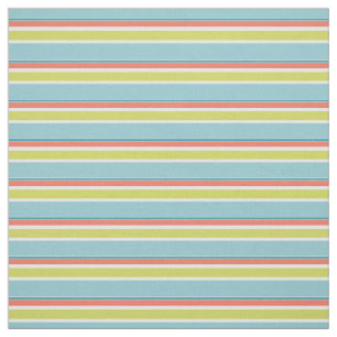 Aquamarines, gelbes, rotes Korallenmuster Stoff