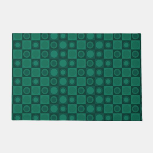 Aquamarines geometrisches Muster des MCM Fußmatte (Vorderseite)