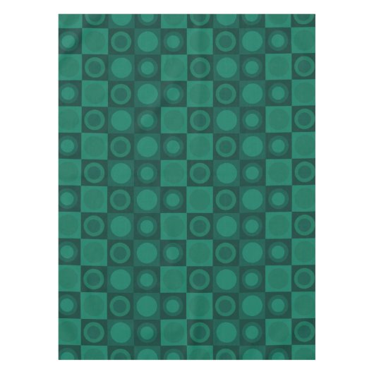 Aquamarines geometrisches Muster des MCM Tischdecke (Vorderseite)