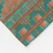 Aquamarines geometrisches Muster für Kupfer im Süd Fleecedecke (Ecke)