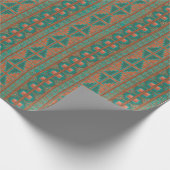 Aquamarines geometrisches Muster für Kupfer im Süd Geschenkpapier (Ecke)