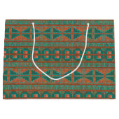 Aquamarines geometrisches Muster für Kupfer im Süd Große Geschenktüte (Vorderseite)