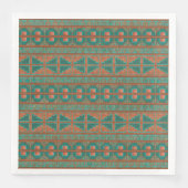 Aquamarines geometrisches Muster für Kupfer im Süd Serviette (Vorderseite)