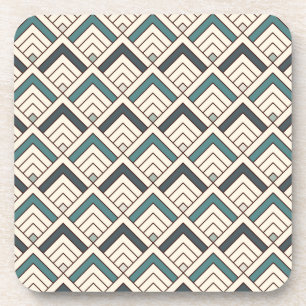 Aquamarines geometrisches Muster Getränkeuntersetzer