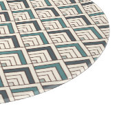 Aquamarines geometrisches Muster Schneidebrett (Ecke)
