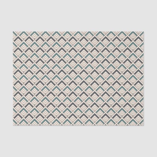 Aquamarines geometrisches Muster Seidenpapier (Vorderseite)