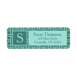 Aquamarines geometrisches Mustermonogramm