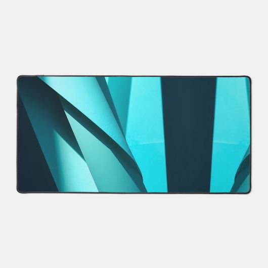 Aquamarines geometrisches Papier Schreibtischunterlage (Vorderseite)
