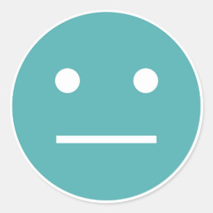 Aquamarines Gesicht Emoji Runder Aufkleber