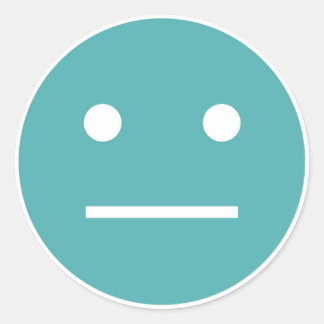 Aquamarines Gesicht Emoji Runder Aufkleber