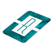 Aquamarines, gespecktes Monogramm Magnet (Linke Seite)