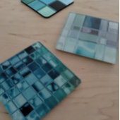 Aquamarines Glas Mosaik Tile Art Fliese