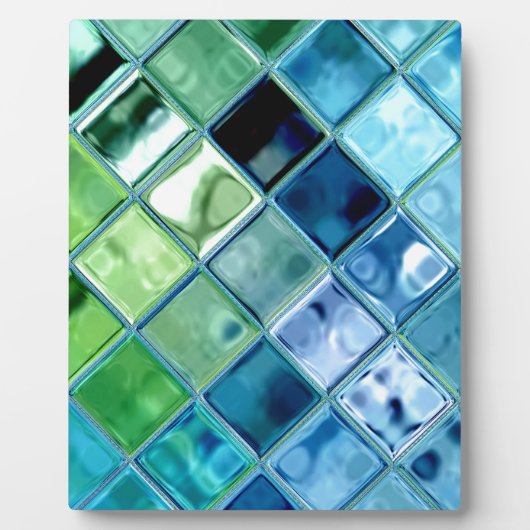Aquamarines Glas Mosaik Tile Art Fotoplatte (Vorderseite)