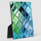 Aquamarines Glas Mosaik Tile Art Fotoplatte (Seite)