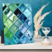 Aquamarines Glas Mosaik Tile Art Fotoplatte (Seite)