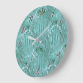 Aquamarines Glasmuster abstrakt Große Wanduhr (Winkel)