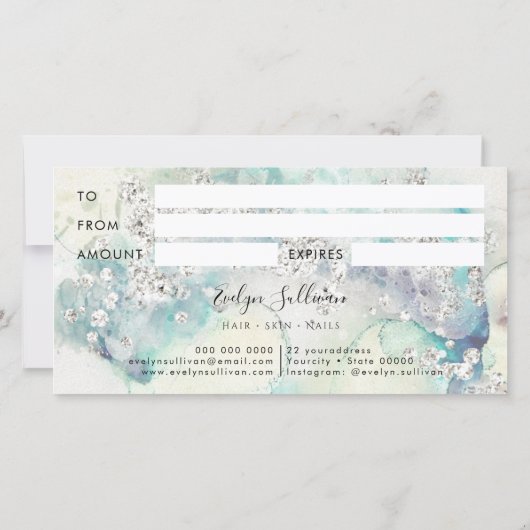 Aquamarines Glitzer (Rückseite)