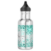 Aquamarines Glitzer-Skriptorin Edelstahlflasche (Rechts)