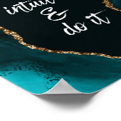 Aquamarines Gold Agate BossLady Regeln Motivierend Poster (Ecke)
