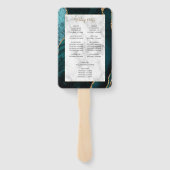 Aquamarines Gold Agate Marble Wedding Programm Fächer (Rückseite)