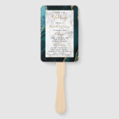 Aquamarines Gold Agate Marble Wedding Programm Fächer (Vorderseite)