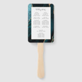 Aquamarines Gold Agate Wedding Programm Fächer (Rückseite)