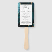 Aquamarines Gold Agate Wedding Programm Fächer (Vorderseite)
