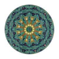 Aquamarines Gold Bohemisch Mandala OM Yoga Runde P