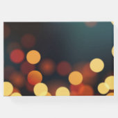 Aquamarines Gold Bokeh String Lights Wedding Gäste Gästebuch (Rückseite)