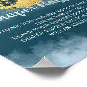 Aquamarines Gold Diaper Raffle Baby Duschzeichen Poster (Ecke)