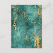 Aquamarines Gold Elegante Abstrakte Hochzeit Begleitkarte (Rückseite)