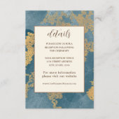 Aquamarines Gold Elegante Abstrakte Hochzeit Begleitkarte (Vorderseite)