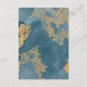Aquamarines Gold Elegante Abstrakte Hochzeit Begleitkarte (Rückseite)