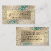 Aquamarines Gold Foil Botanical Beauty Studio Visitenkarte (Vorne/Hinten)