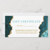 Aquamarines Gold-Geschenkgutschein für Wasserfarbe (Vorderseite)