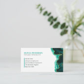 Aquamarines Gold Glitzer Agate Eye Lashes erstes L Visitenkarte (Stehend Vorderseite)