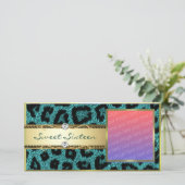 Aquamarines Gold Leapord Muster (Stehend Vorderseite)