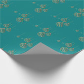 Aquamarines Gold Ornament Weihnachtswrapping Papie Geschenkpapier (Ecke)