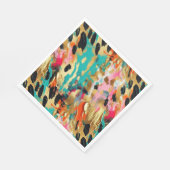 Aquamarines Gold Pink Leopard Paint Serviette (Ecke)
