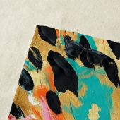 Aquamarines Gold Pink Leopard Paint Strandtuch (Beispiel)
