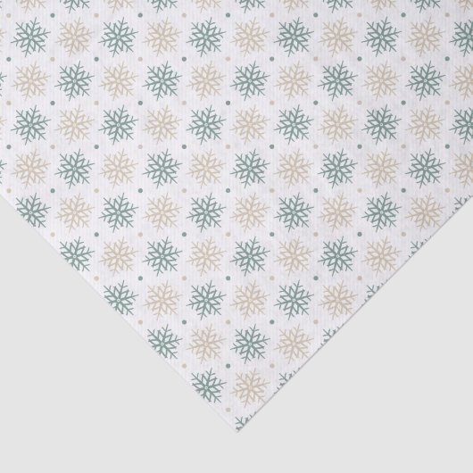 Aquamarines Gold Snowflake-Muster auf Weihnachten Seidenpapier (Ausschnitt)