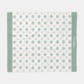 Aquamarines Gold Snowflake Muster Fleece Blankon (Vorderseite (Horizontal))