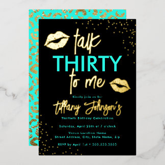 Aquamarines Gold spricht dreißig zu mir Leopard 30 Folieneinladung