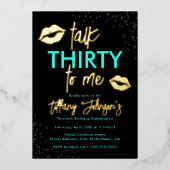 Aquamarines Gold spricht dreißig zu mir Leopard 30 Folieneinladung (Vorderseite)