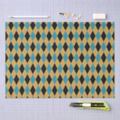 Aquamarines Gold und Schwarz Classic Raute Diamant Seidenpapier (Handwerk)
