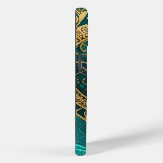 Aquamarines Goldenes Herz Case-Mate iPhone Hülle (Rückseite / Rechts)