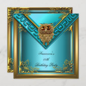 Aquamarines Goldenes Schmuckstück Elite Elegante G Einladung (Vorne/Hinten)